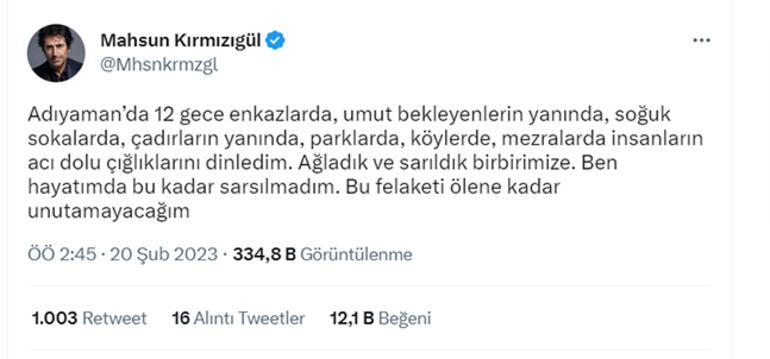 Mahsun Kırmızıgül: Ben hayatımda bu kadar sarsılmadım