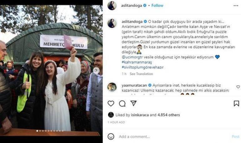 Aslı Tandoğan depremzede çiftin nikah şahidi oldu: O kadar çok duyguyu bir arada yaşadım ki