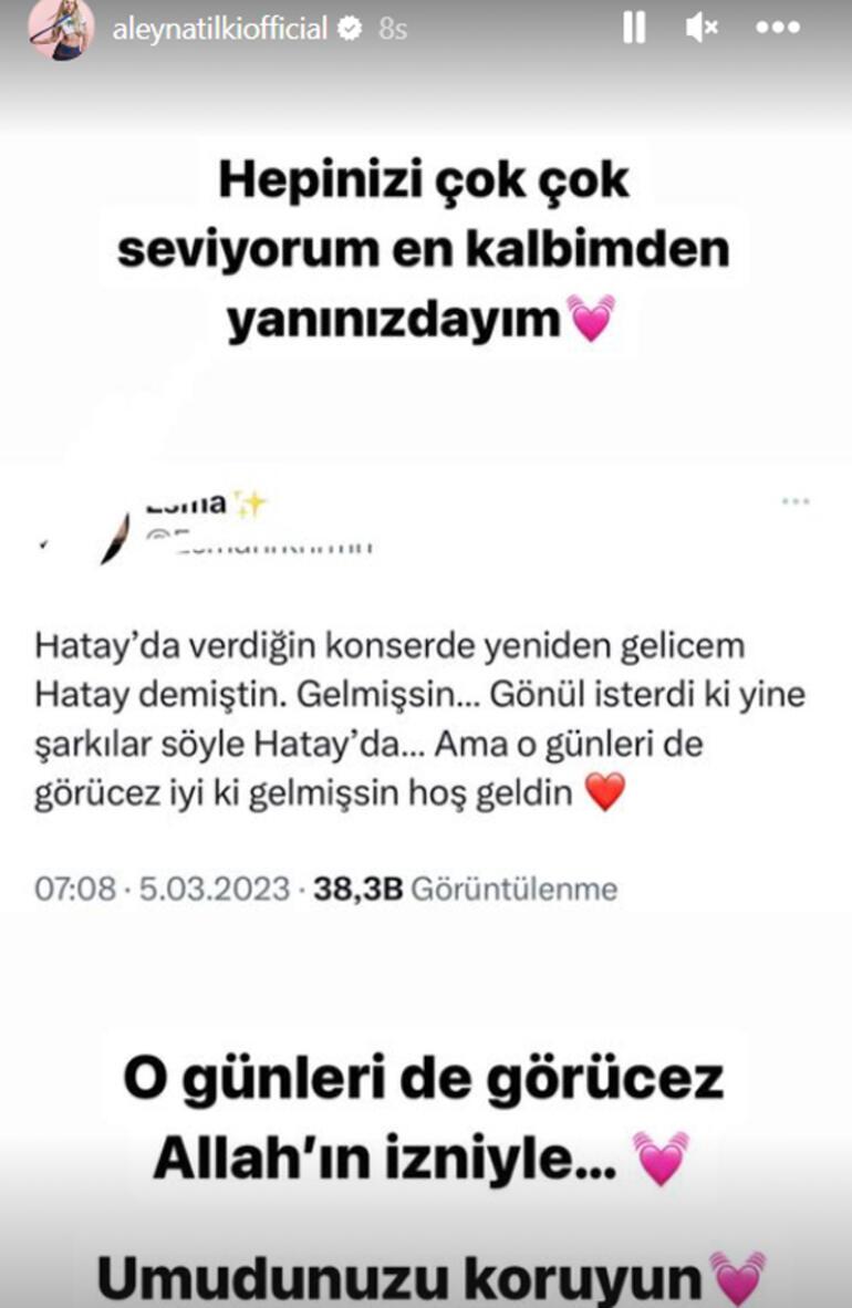 Aleyna Tilki: En kalbimden yanınızdayım