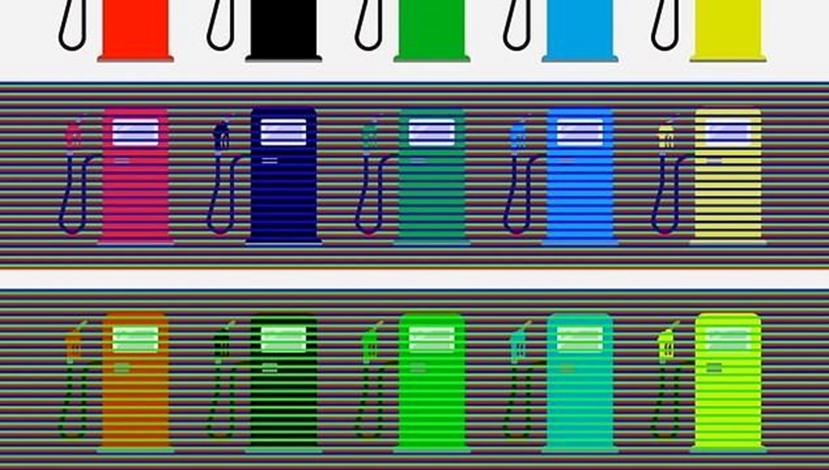 Sadece yüksek IQ'lular çözebiliyor: Görselde kaç farklı renkte benzin pompası var?
