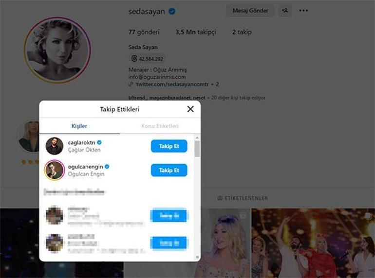 Seda Sayan, Instagramda herkesi takipten çıktı Sadece iki kişiye kıyamadı